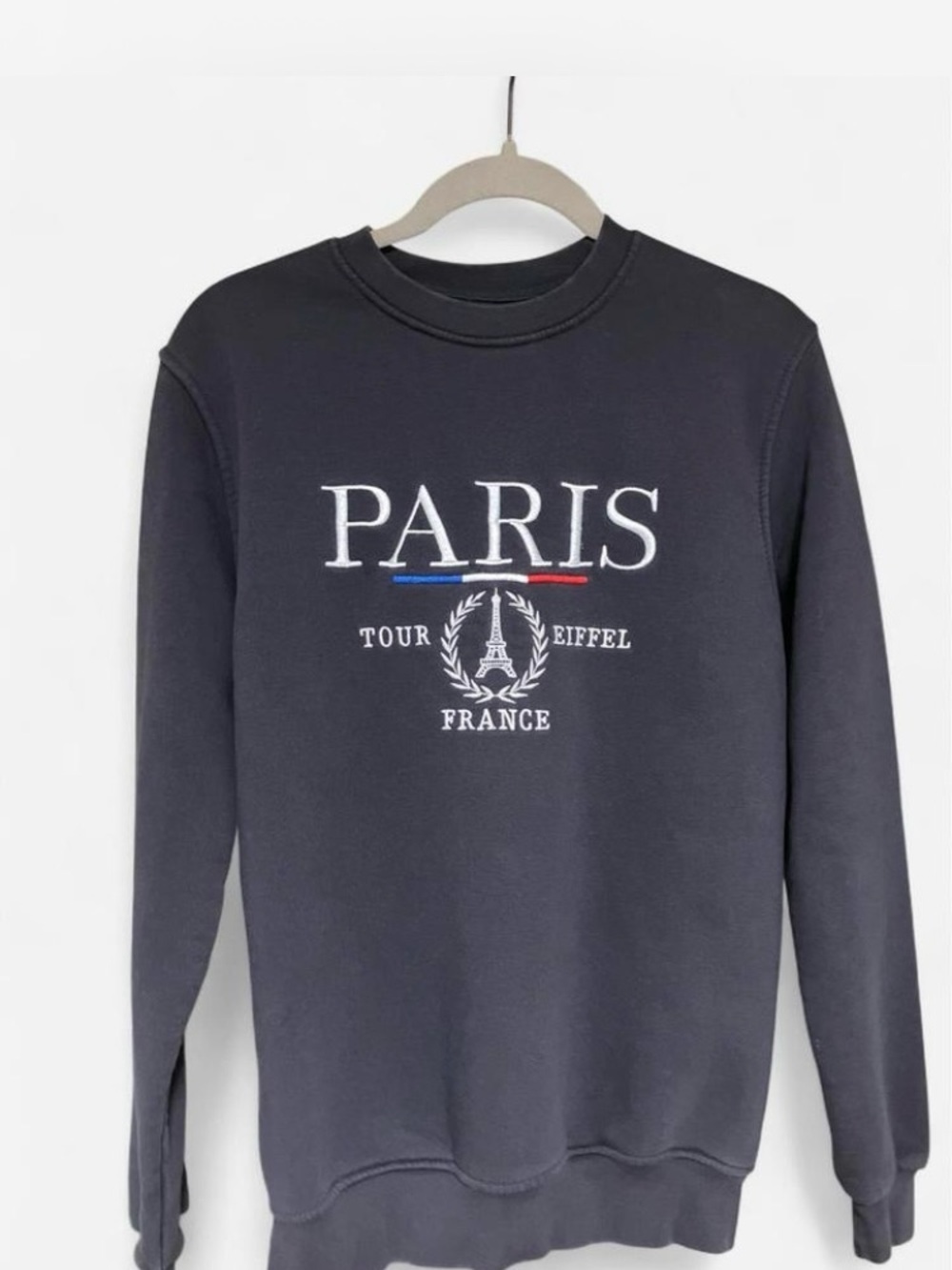 Paris France Eiffel Tower Oversized Y2K Crewneck cotton blend size L - Picture 2 of 5